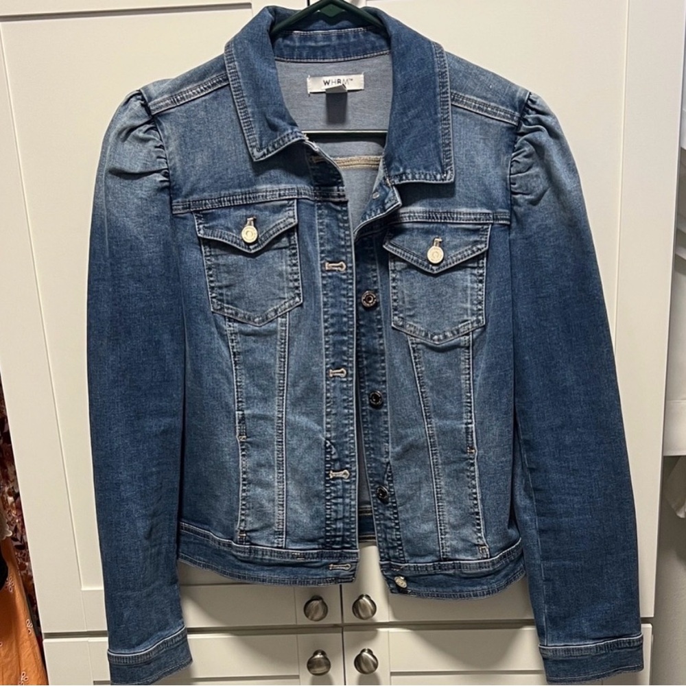 White House Black Market Blue Denim Jacket
